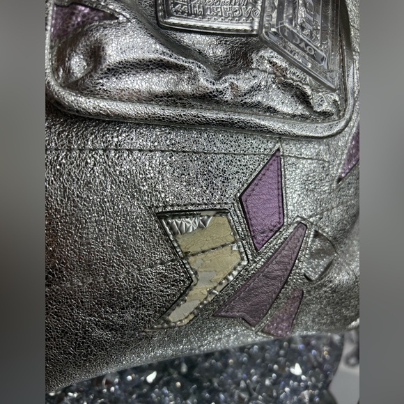 Coach 2010 limited edition rehab Poppy Metallic Silver Star Spotlight Tote EUC - Picture 5 of 16
